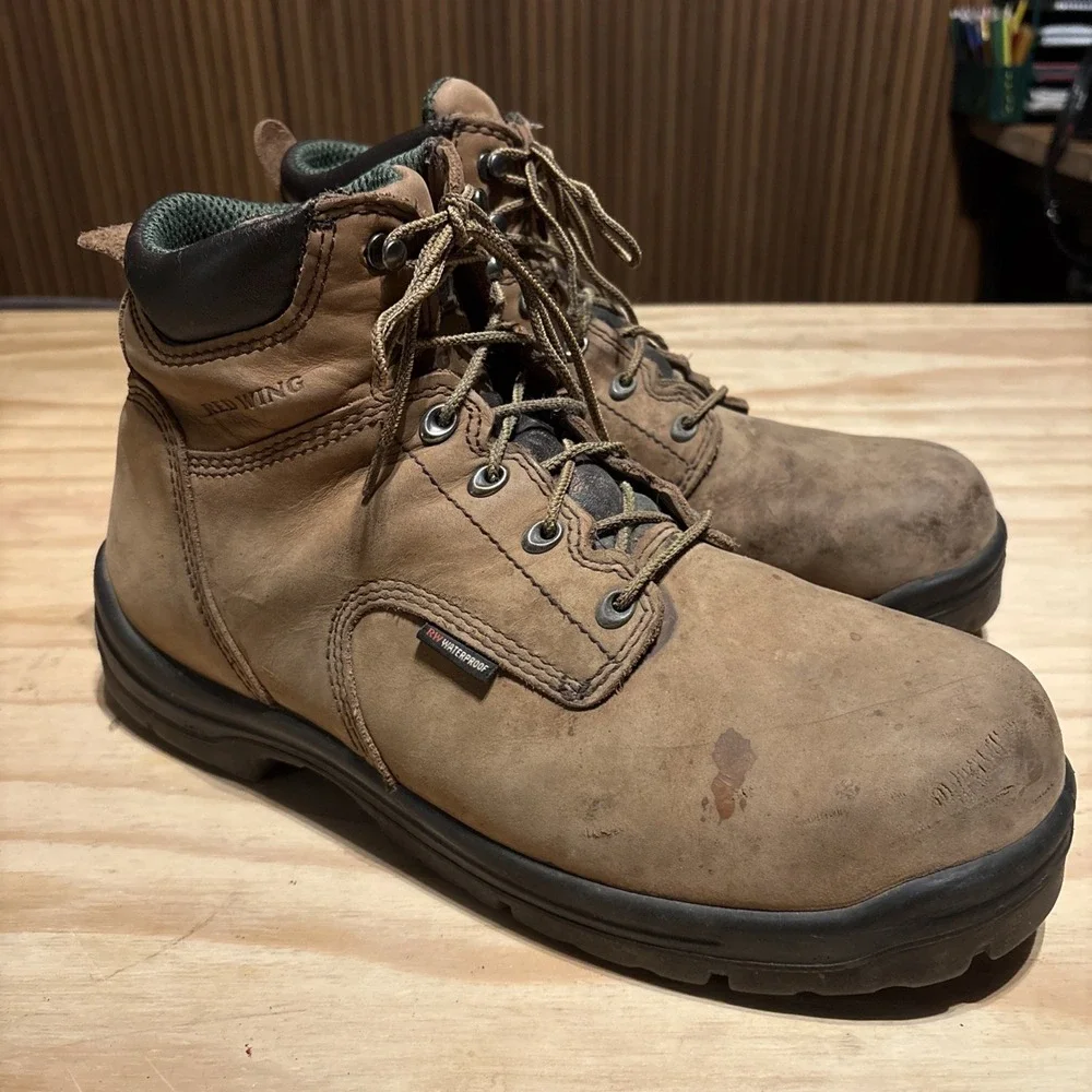 Redwing Men's Work Boots Sz 13 Light Brown Soft Toe ASTM F2892 11 Preowned Good
